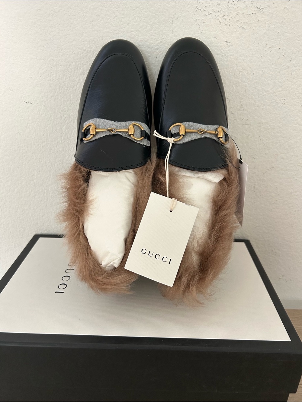 NIB Gucci Women MALAGA KID/GLASGOW Nero/Naturale Loafers in Black, Size39, $1100 - Picture 2 of 12